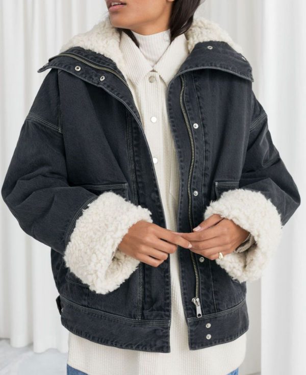 Holidate Emma Roberts Denim Black Jacket