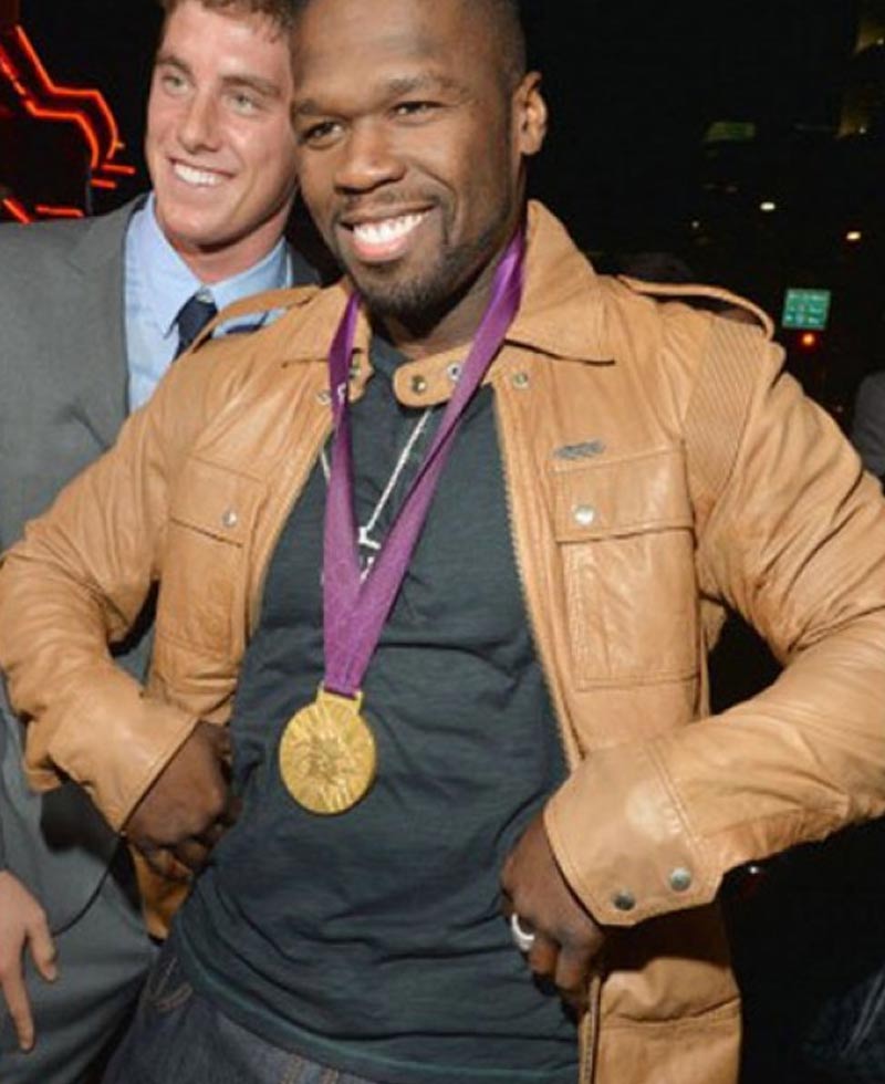 50 Cent Tan Brown Leather Jacket 50 Cent Tan Brown Leather Jacket - Image 4