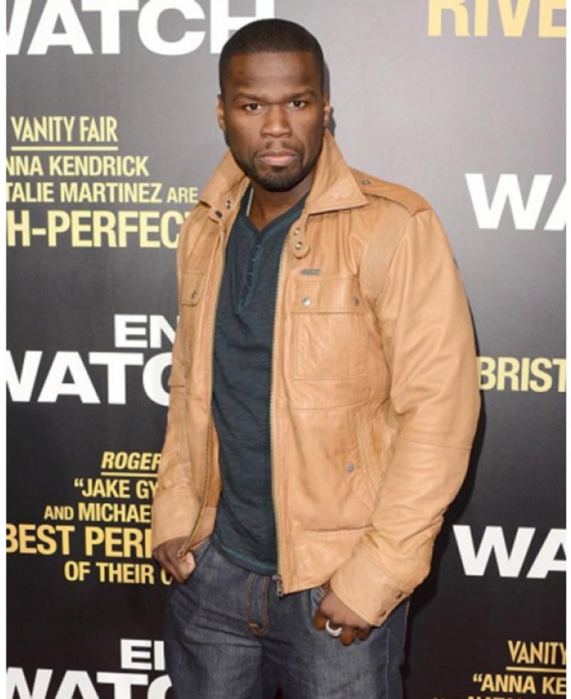 50 Cent Tan Brown Leather Jacket 50 Cent Tan Brown Leather Jacket - Image 3