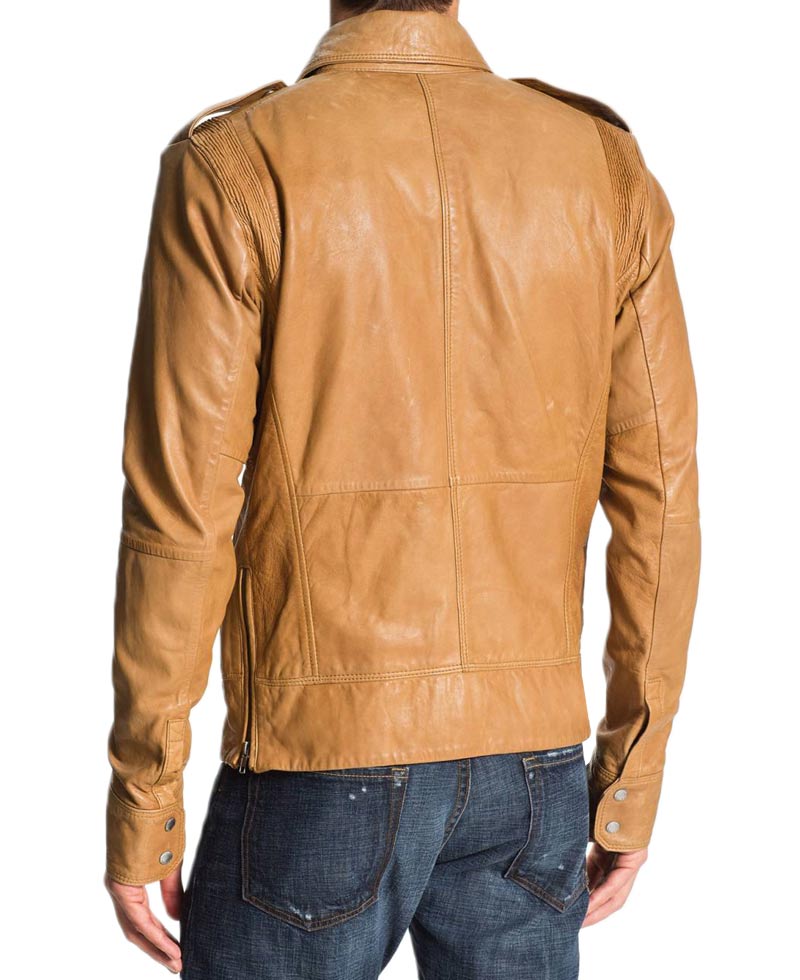 50 Cent Tan Brown Leather Jacket 50 Cent Tan Brown Leather Jacket - Image 2