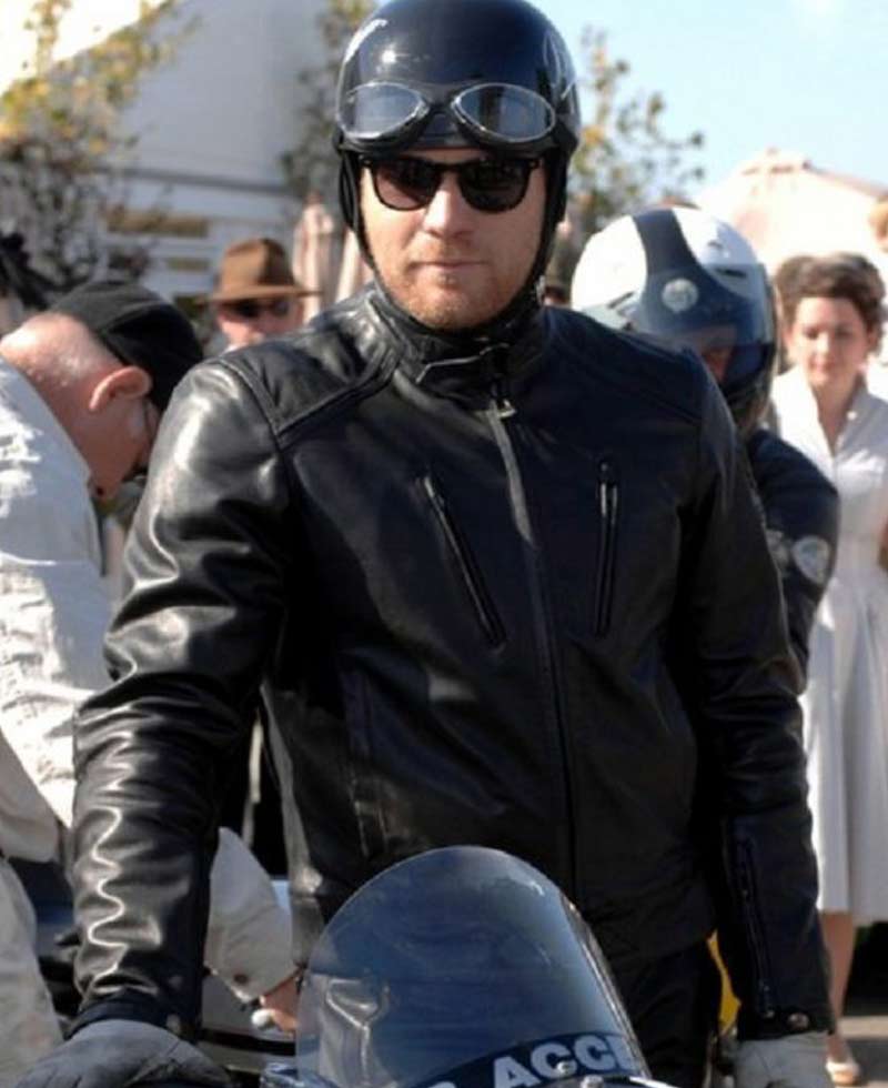 Ewan Mcgregor Goodwood Revival Motorcycle Leather Jacket Ewan Mcgregor Goodwood Revival Motorcycle Leather Jacket - Image 5