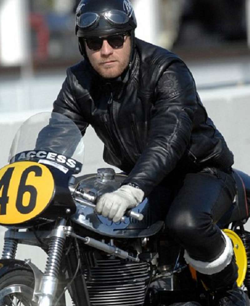 Ewan Mcgregor Goodwood Revival Motorcycle Leather Jacket Ewan Mcgregor Goodwood Revival Motorcycle Leather Jacket - Image 8