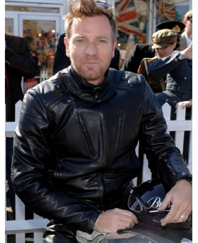 Ewan Mcgregor Goodwood Revival Motorcycle Leather Jacket Ewan Mcgregor Goodwood Revival Motorcycle Leather Jacket - Image 2
