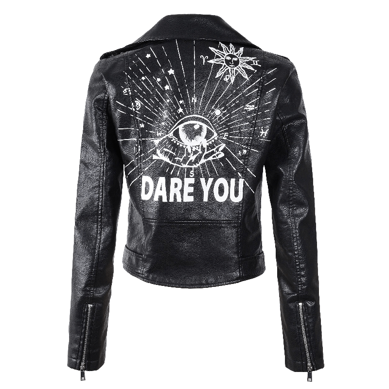 Eye Dare You Black Leather Jacket Eye Dare You Black Leather Jacket - Image 2