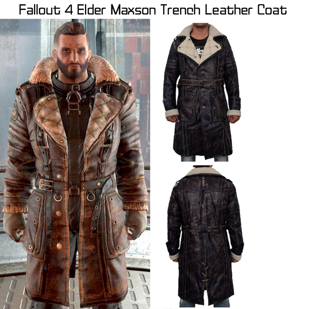 Fallout 4 Elder Maxson Battlecoat with Fur Collar Fallout 4 Elder Maxson Battlecoat with Fur Collar - Image 6