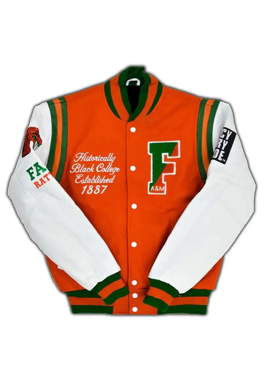 Famu Motto 2.0 Orange Varsity Jacket Famu Motto 2.0 Orange Varsity Jacket