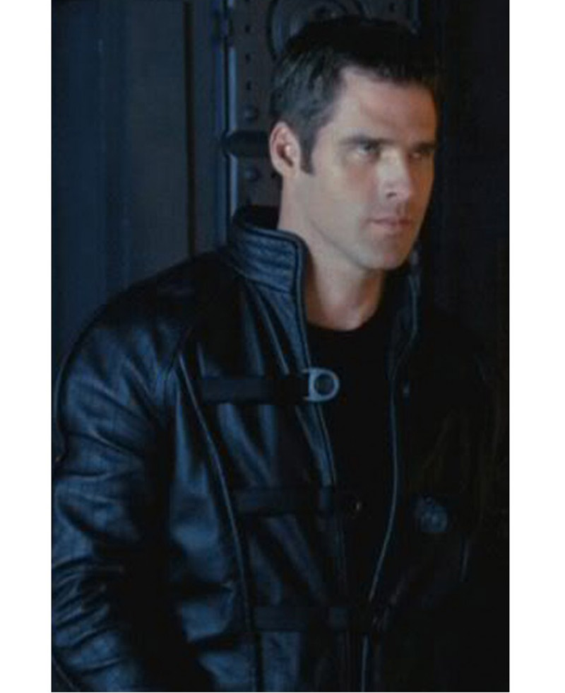 John Crichton Farscape Ben Browder Black Leather Jacket John Crichton Farscape Ben Browder Black Leather Jacket - Image 3