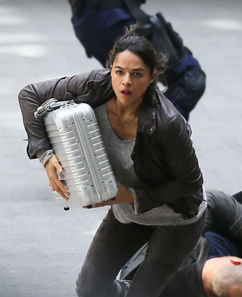 Fast and Furious 8 Michelle Rodriguez Brown Leather Jacket Fast and Furious 8 Michelle Rodriguez Brown Leather Jacket - Image 3