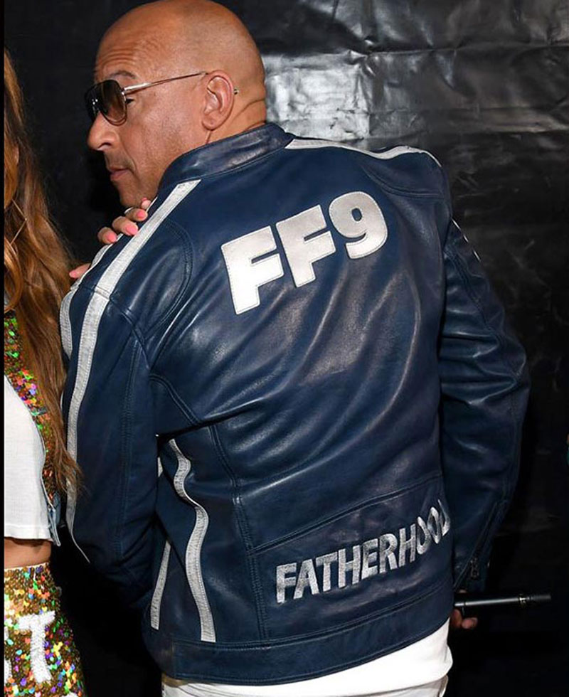 Fast and Furious 9 Vin Diesel Blue Leather Jacket Fast and Furious 9 Vin Diesel Blue Leather Jacket - Image 3
