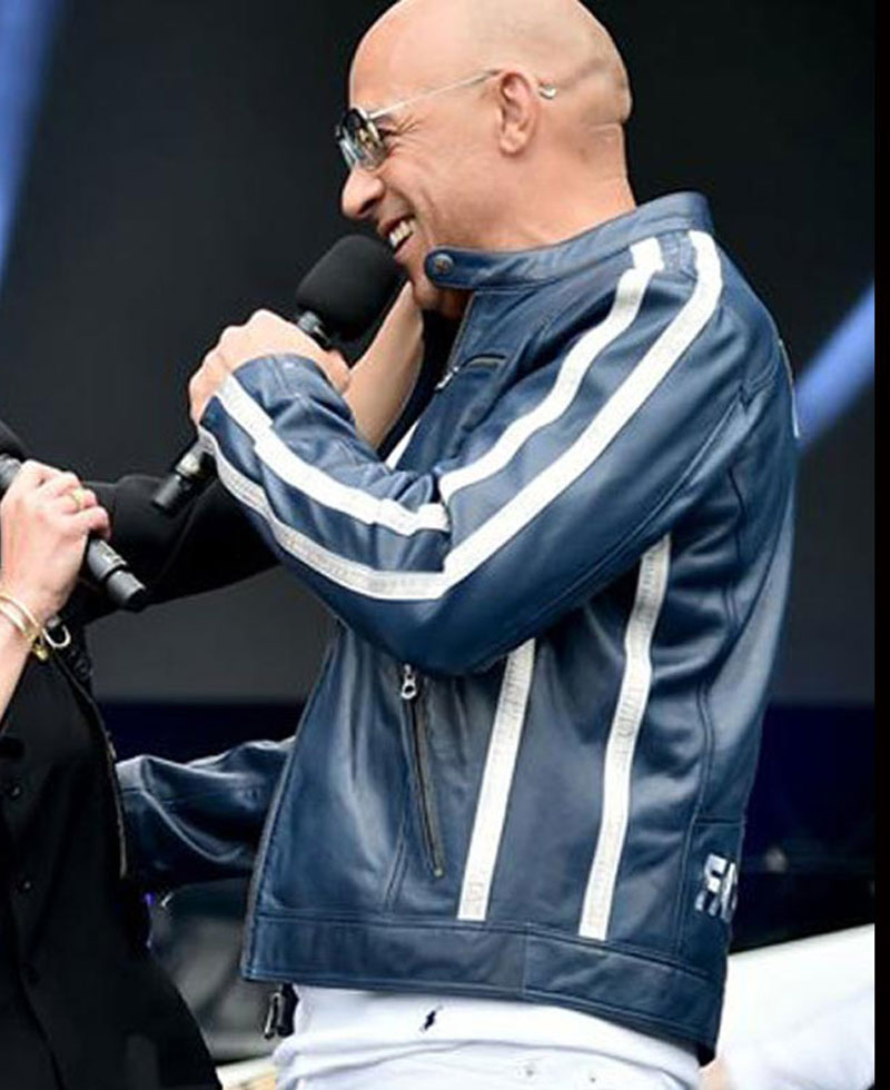 Fast and Furious 9 Vin Diesel Blue Leather Jacket Fast and Furious 9 Vin Diesel Blue Leather Jacket - Image 2
