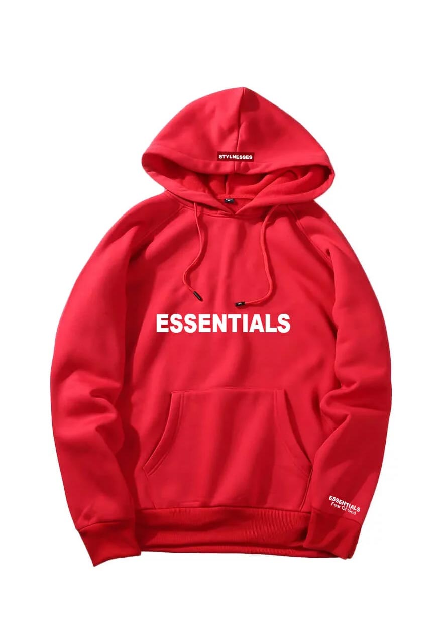 Fear Of God Essentials Red Hoodie Fear Of God Essentials Red Hoodie