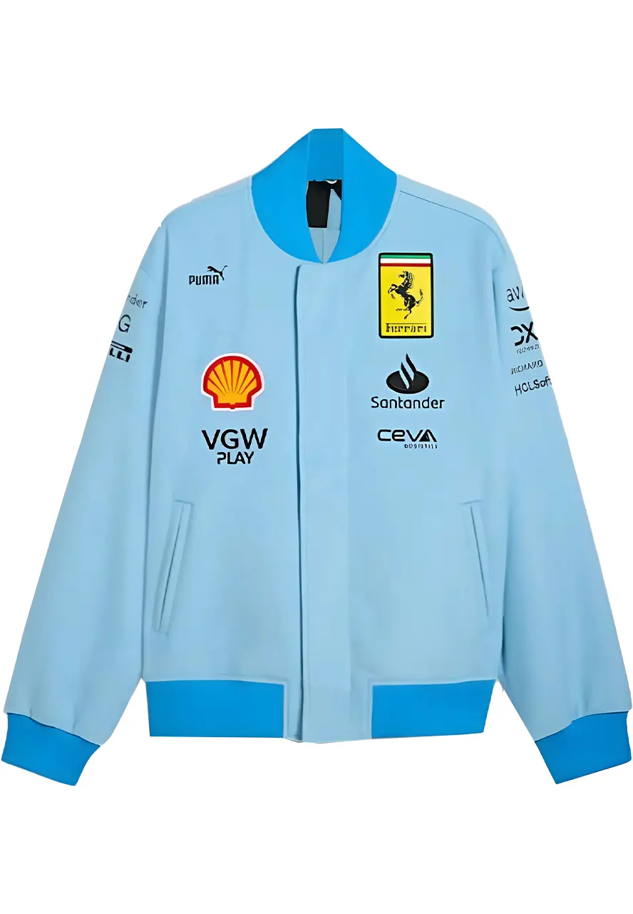 Ferrari Miami Wool Varsity Jacket wool blue varsity jacket