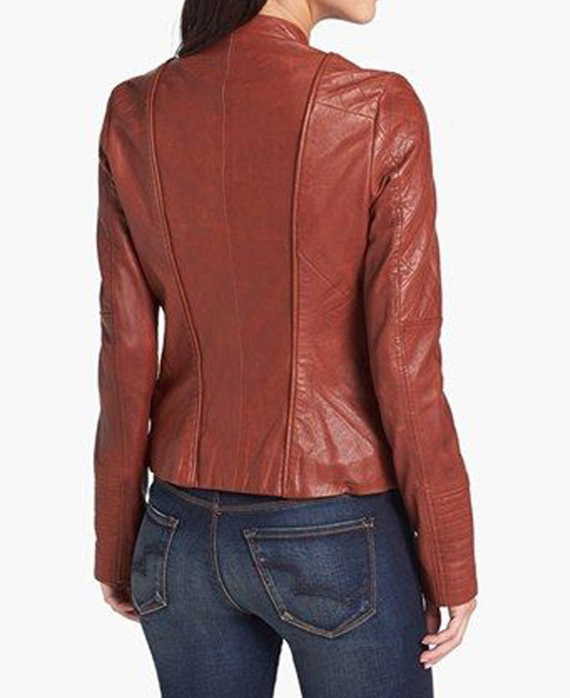 Dakota Johnson Fifty Shades of Grey Brown Leather Jacket Dakota Johnson Fifty Shades of Grey Brown Leather Jacket - Image 2