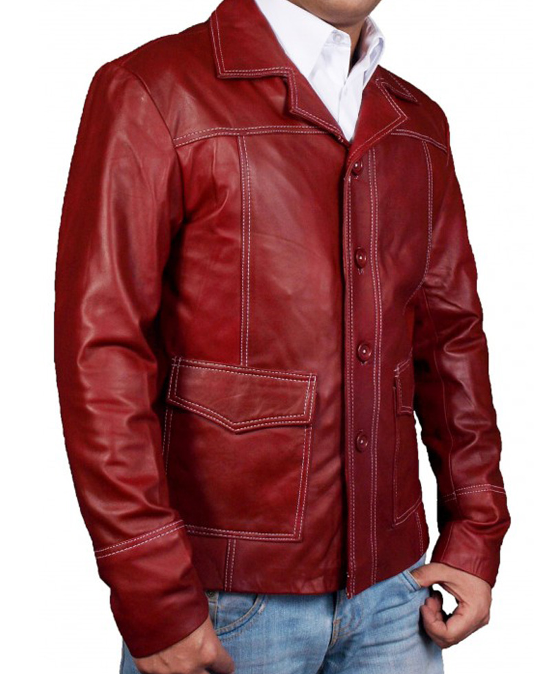 Fight Club Red Leather Jacket fight club red jacket