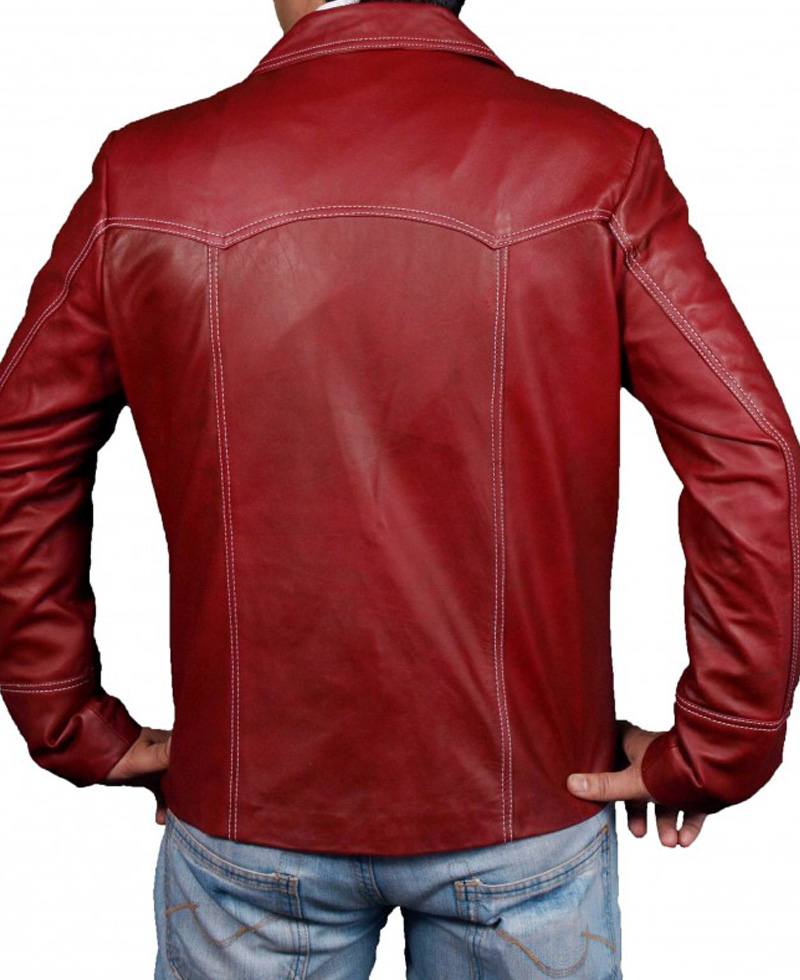 Fight Club Red Leather Jacket red fight club jacket