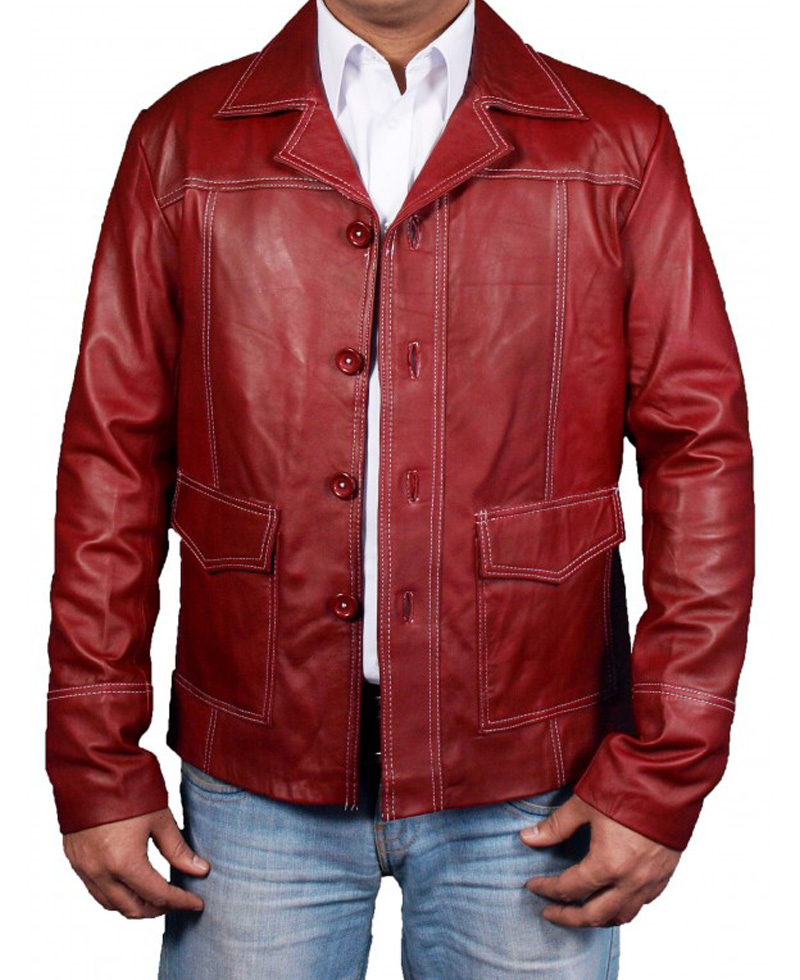 Fight Club Red Leather Jacket tyler durden red jacket