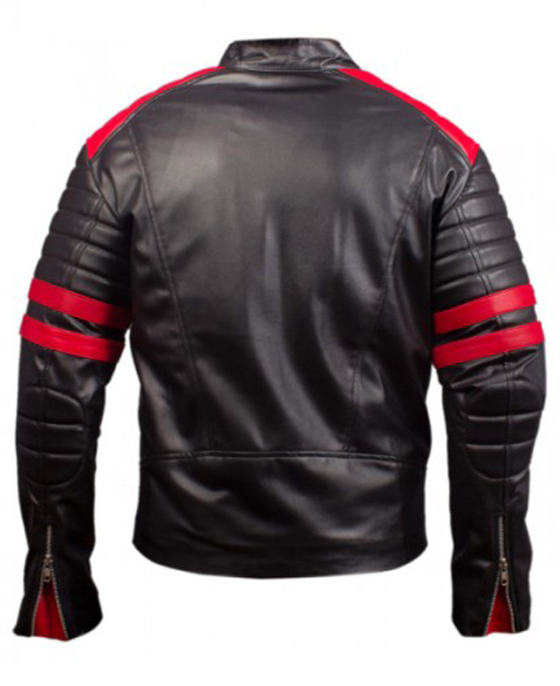 Fight Club Movie Brad Pitt Motorcycle Leather Jacket Fight Club Movie Brad Pitt Motorcycle Leather Jacket - Image 4