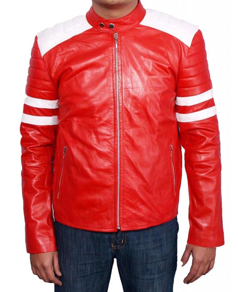 Fight Club Movie Brad Pitt Motorcycle Leather Jacket Fight Club Movie Brad Pitt Motorcycle Leather Jacket - Image 5