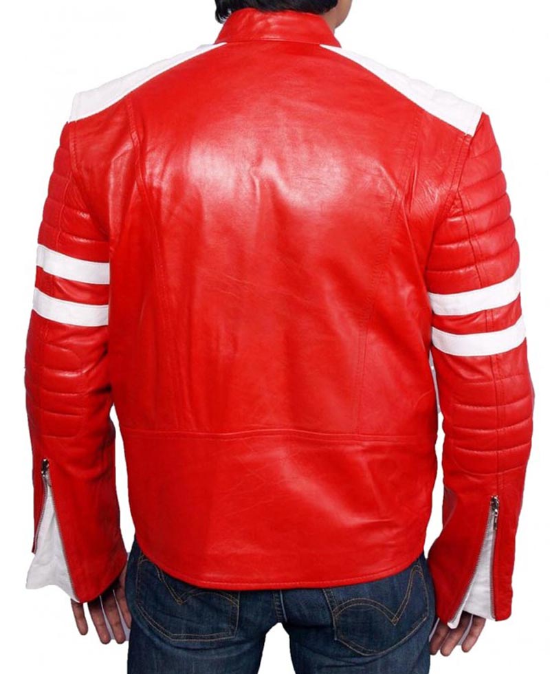 Fight Club Movie Brad Pitt Motorcycle Leather Jacket Fight Club Movie Brad Pitt Motorcycle Leather Jacket - Image 2