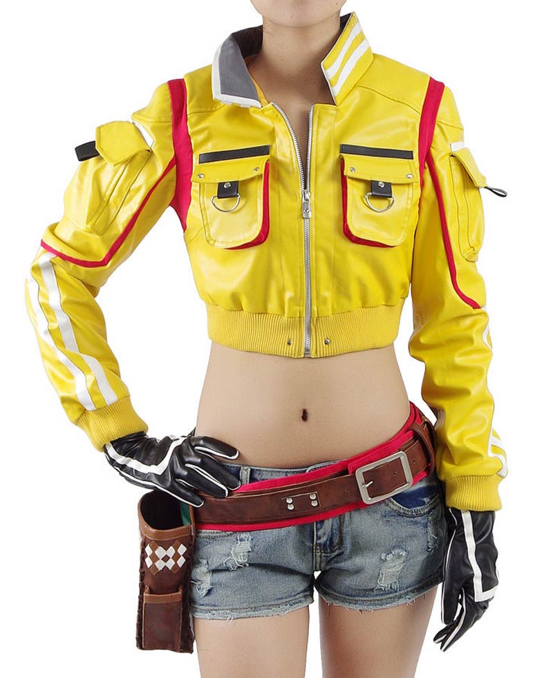 Final Fantasy XV Cindy Hammer Head Yellow Leather Jacket Final Fantasy XV Cindy Hammer Head Yellow Leather Jacket