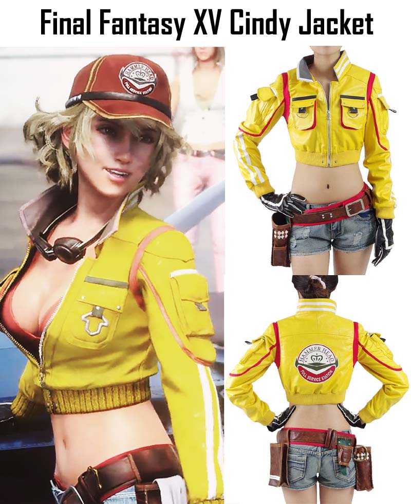 Final Fantasy XV Cindy Hammer Head Yellow Leather Jacket Final Fantasy XV Cindy Hammer Head Yellow Leather Jacket - Image 5