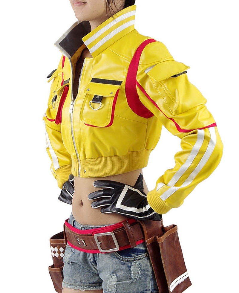 Final Fantasy XV Cindy Hammer Head Yellow Leather Jacket Final Fantasy XV Cindy Hammer Head Yellow Leather Jacket - Image 3