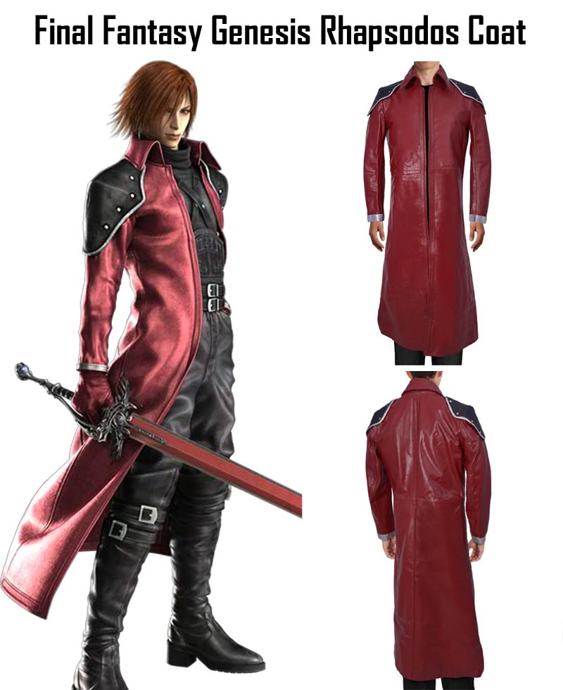 Final Fantasy Genesis Rhapsodos Trench Leather Coat Final Fantasy Genesis Rhapsodos Trench Leather Coat - Image 3