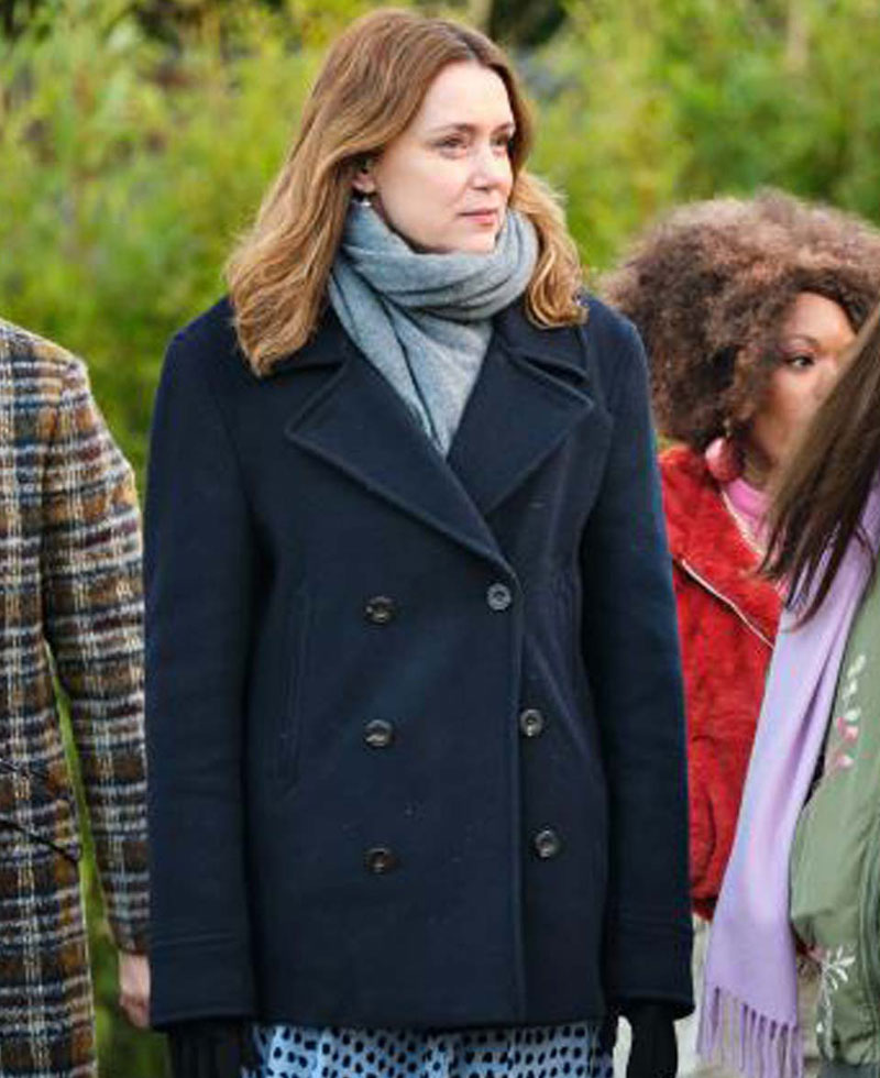 Keeley Hawes Finding Alice Wool Peacoat Keeley Hawes Finding Alice Wool Peacoat