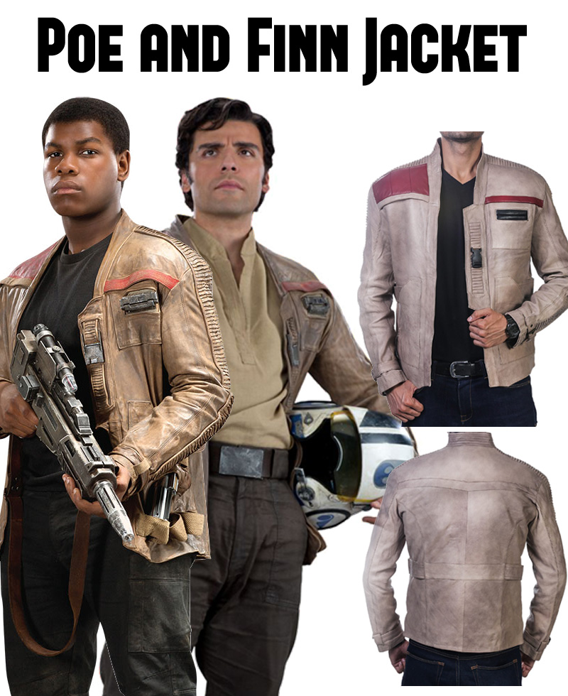 Star Wars Poe Dameron and Finn Leather Jacket finn jacket