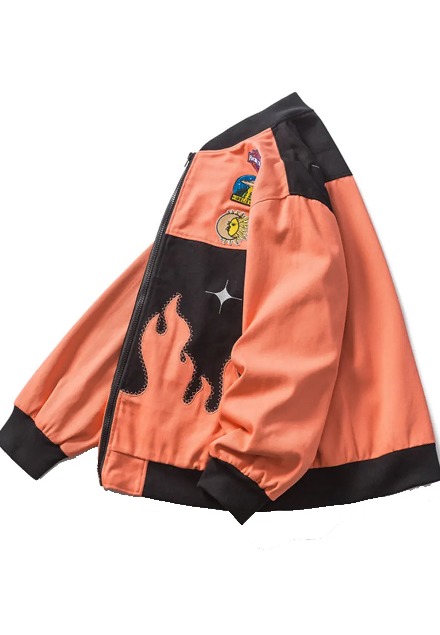 Flame Retro Baseball Jacket Flame Retro Baseball Jacket - Image 3