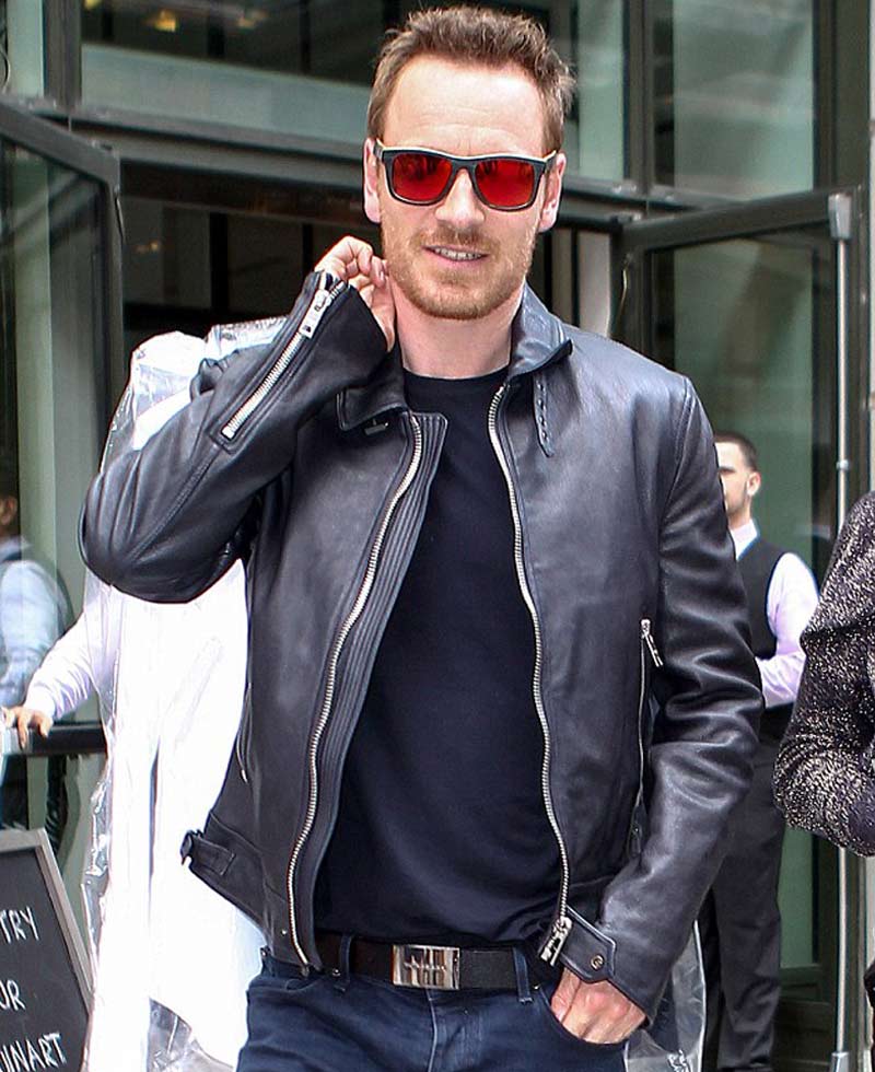 Frank Movie Michael Fassbender Black Leather Jacket Frank Movie Michael Fassbender Black Leather Jacket - Image 2