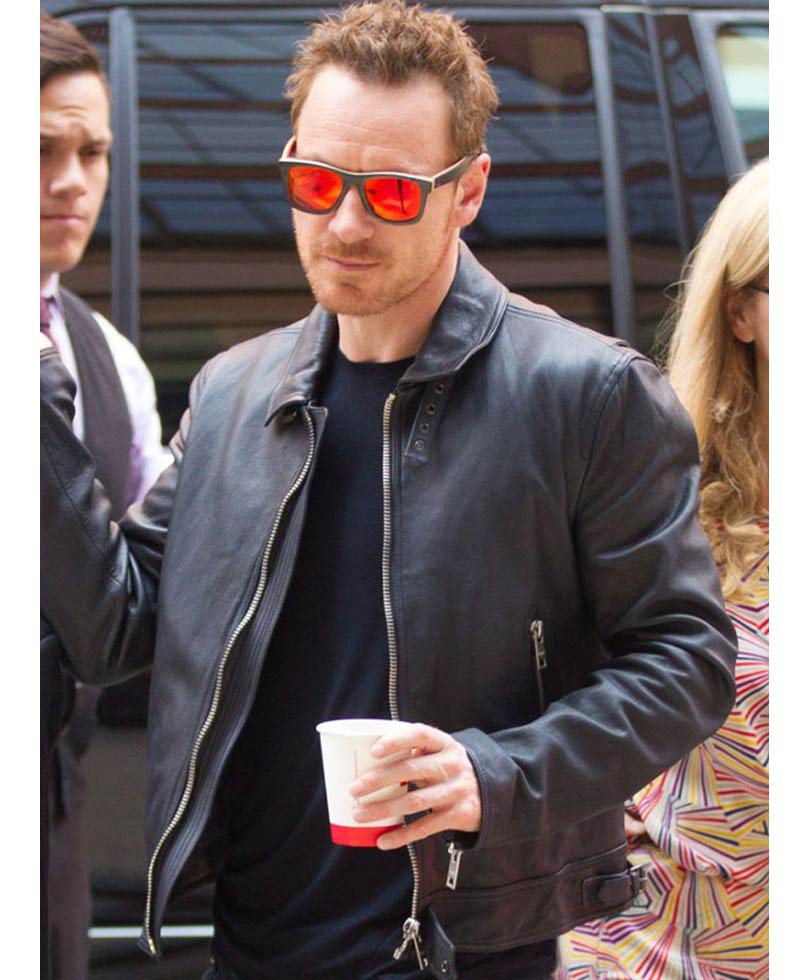 Frank Movie Michael Fassbender Black Leather Jacket Frank Movie Michael Fassbender Black Leather Jacket - Image 4