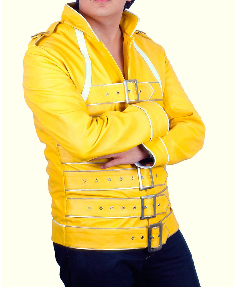 Freddie Mercury Yellow Leather Jacket Freddie Mercury Yellow Leather Jacket - Image 3