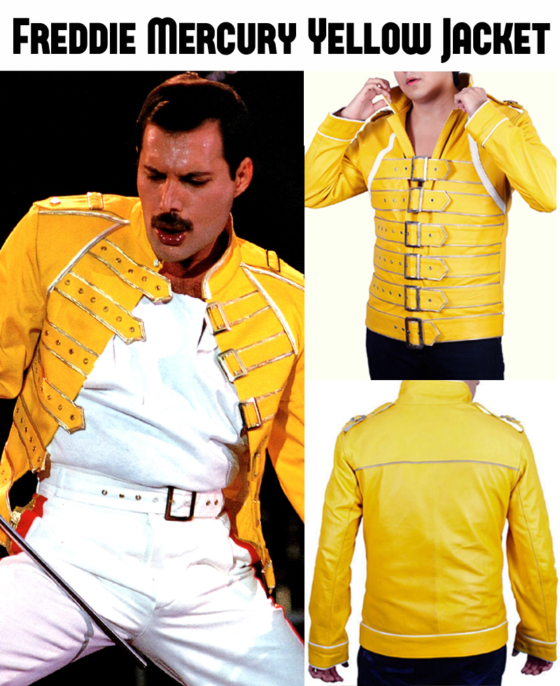 Freddie Mercury Yellow Leather Jacket Freddie Mercury Yellow Leather Jacket - Image 4