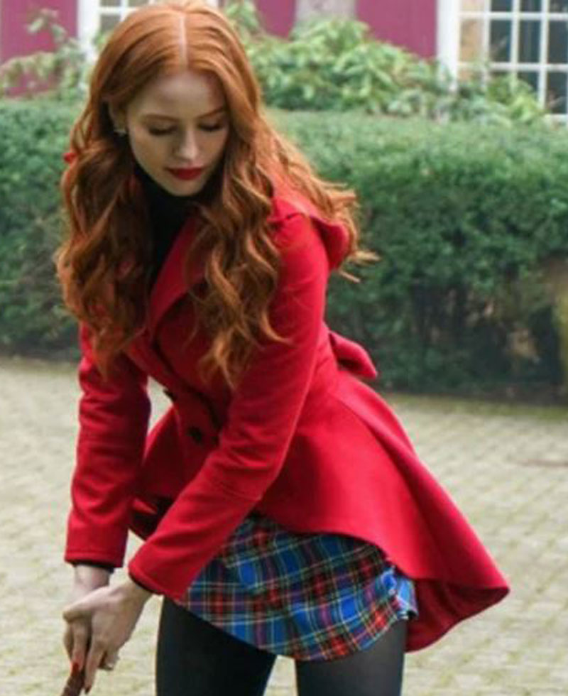 Riverdale Madelaine Petsch Red Wool Coat madelaine petsch riverdale red frock coat