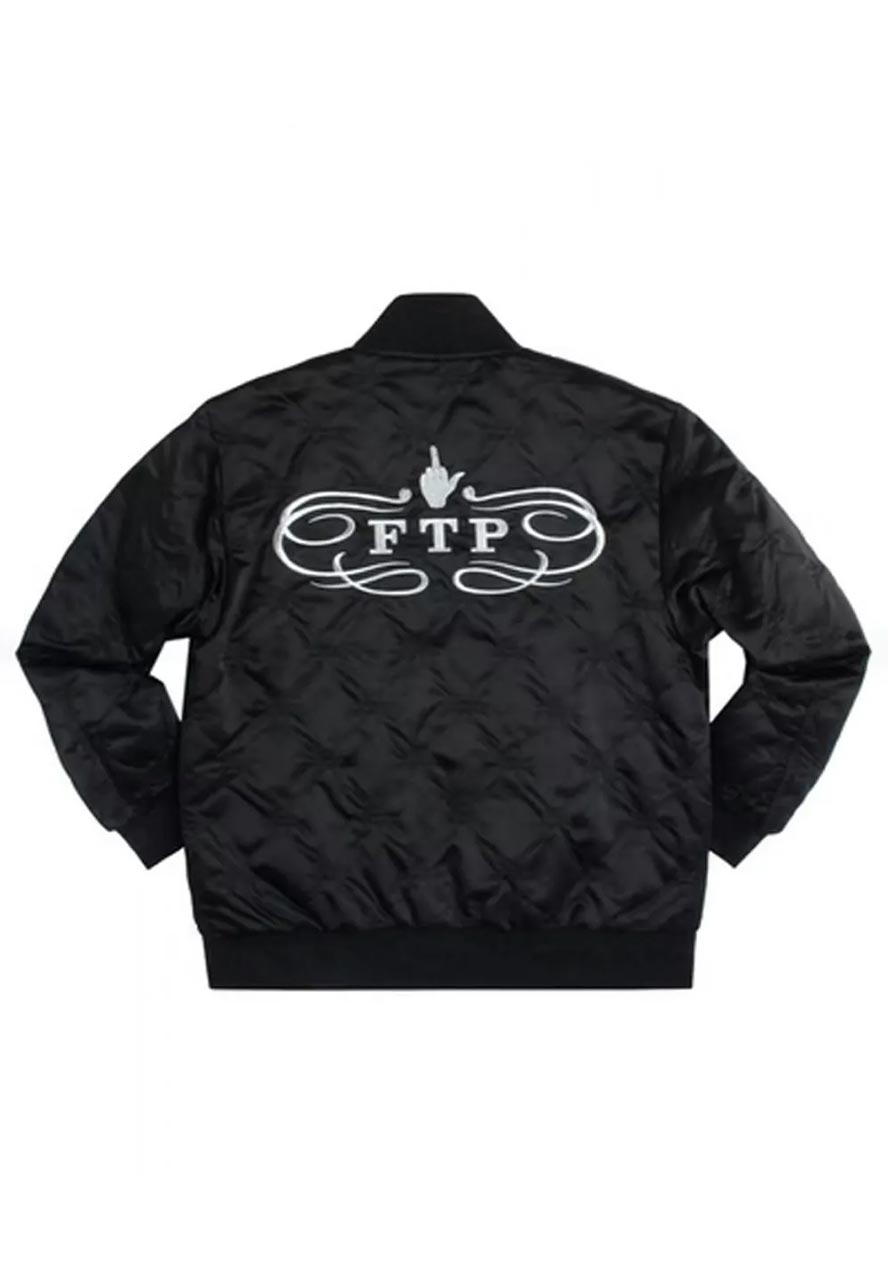 FTP Diamond Quilted Black Bomber Jacket FTP Diamond Quilted Black Bomber Jacket - Image 2