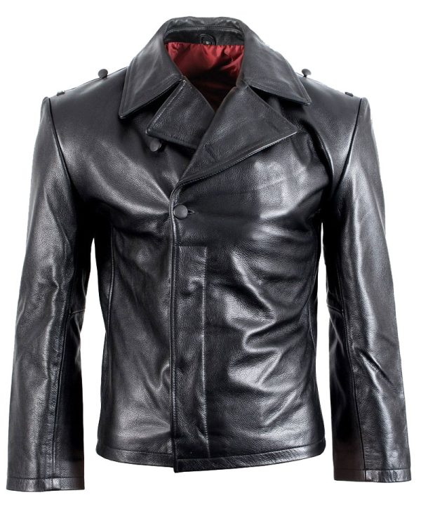 Men's U-Boats German Black Leather Jacket