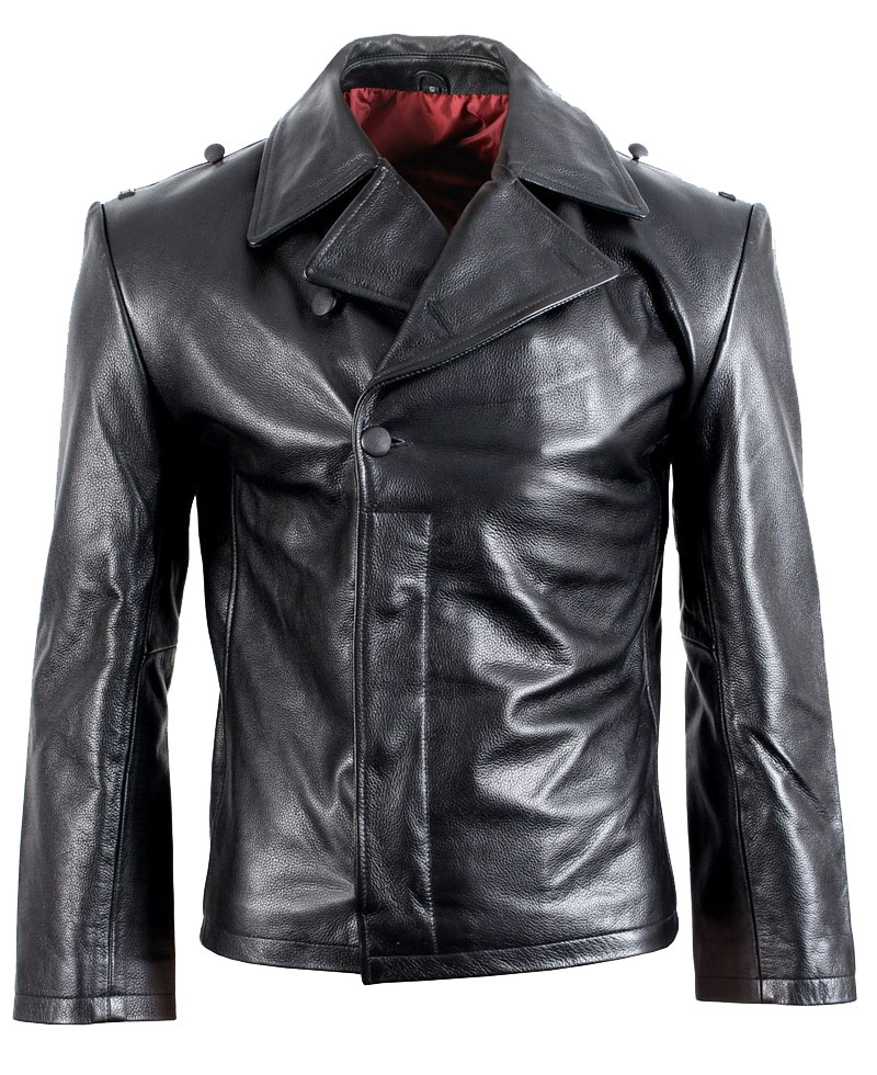 Men's U-Boats German Black Leather Jacket Men's U-Boats German Black Leather Jacket