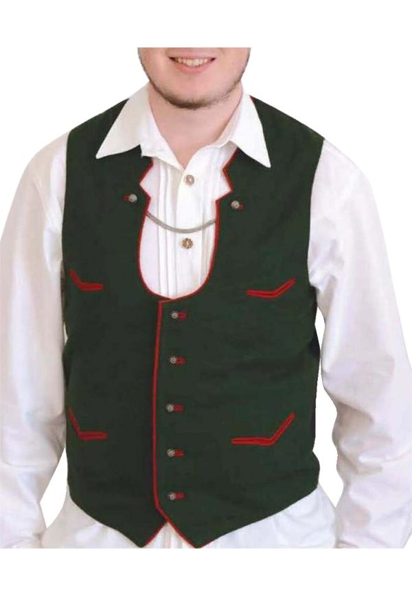 German V Pockets Green Vest