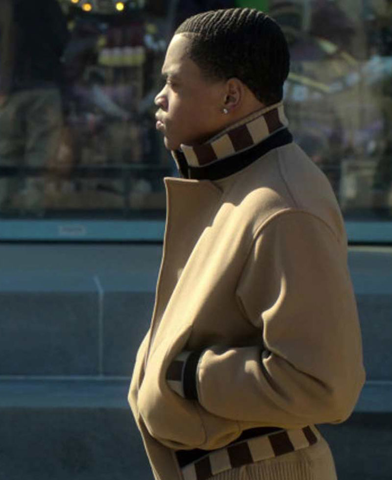 Michael Rainey Jr Power Book II Ghost Brown Bomber Jacket Michael Rainey Jr Power Book II Ghost Brown Bomber Jacket - Image 5