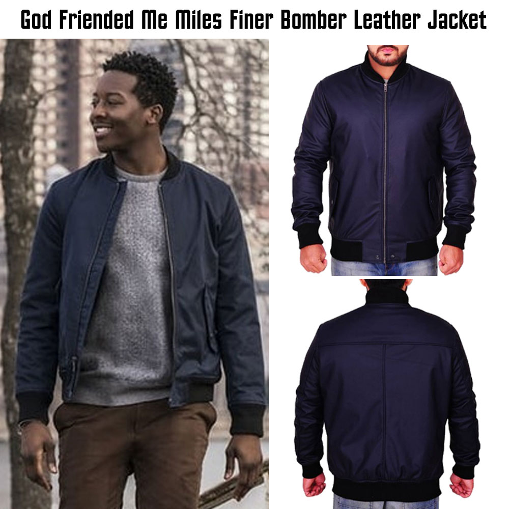 God Friended Me Miles Finer Bomber Leather Jacket God Friended Me Miles Finer Bomber Leather Jacket - Image 6
