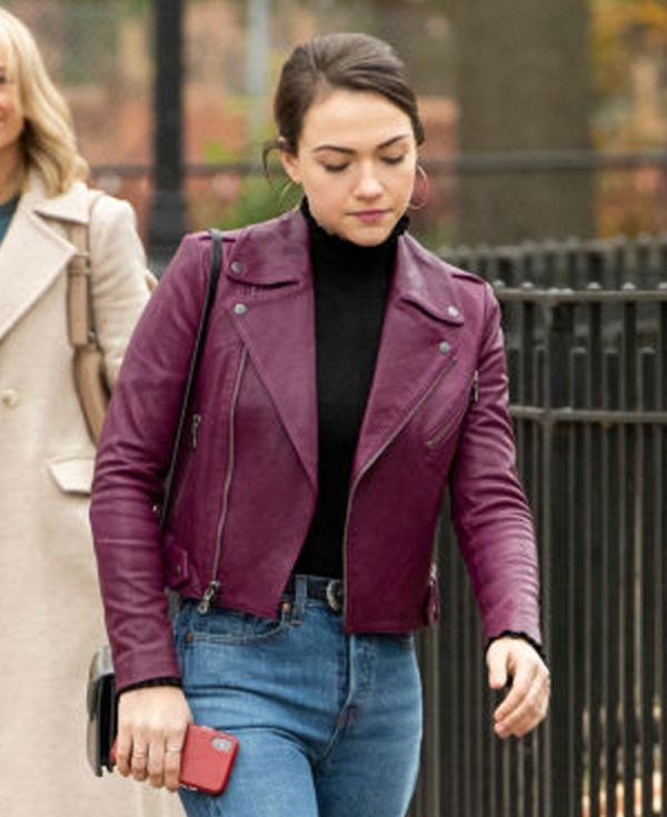 Rachel Bay Jones God Friended Me Purple Leather Jacket