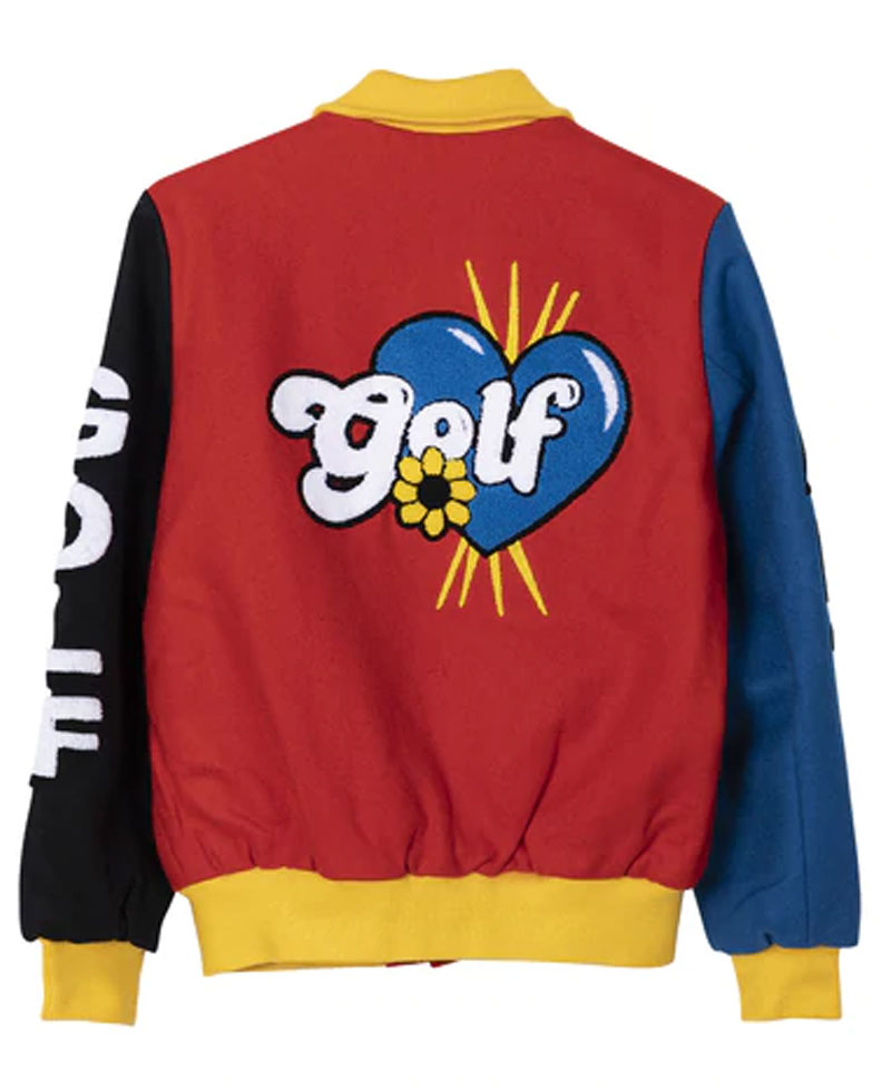 Golf Wang Primary Wool Jacket golf wang primary varsity jacket