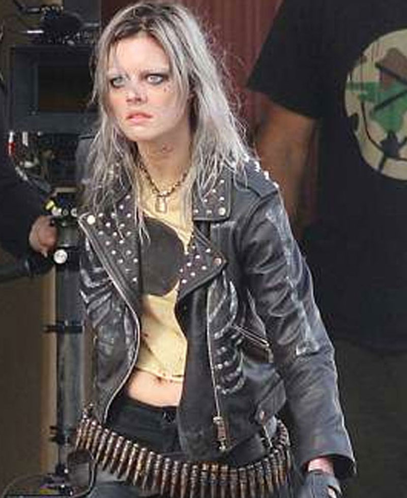 Guns Akimbo Samara Weaving Black Leather Jacket Guns Akimbo Samara Weaving Black Leather Jacket