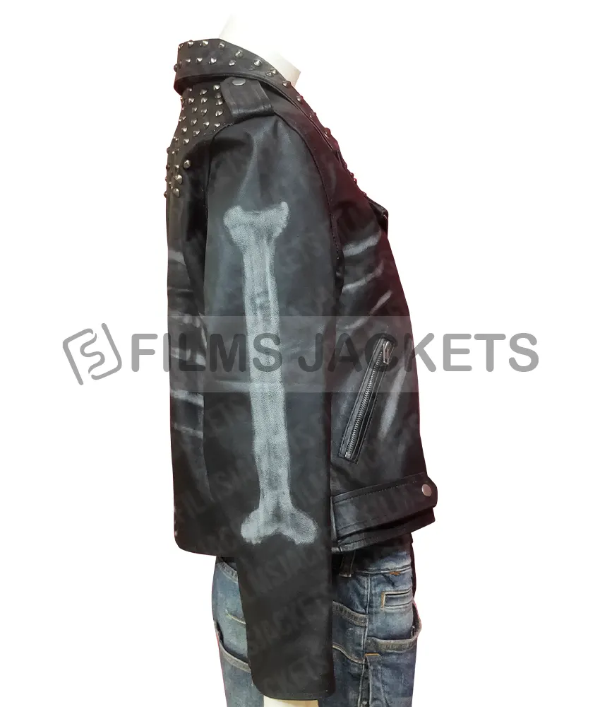 Guns Akimbo Samara Weaving Black Leather Jacket Guns Akimbo Samara Weaving Black Leather Jacket - Image 5