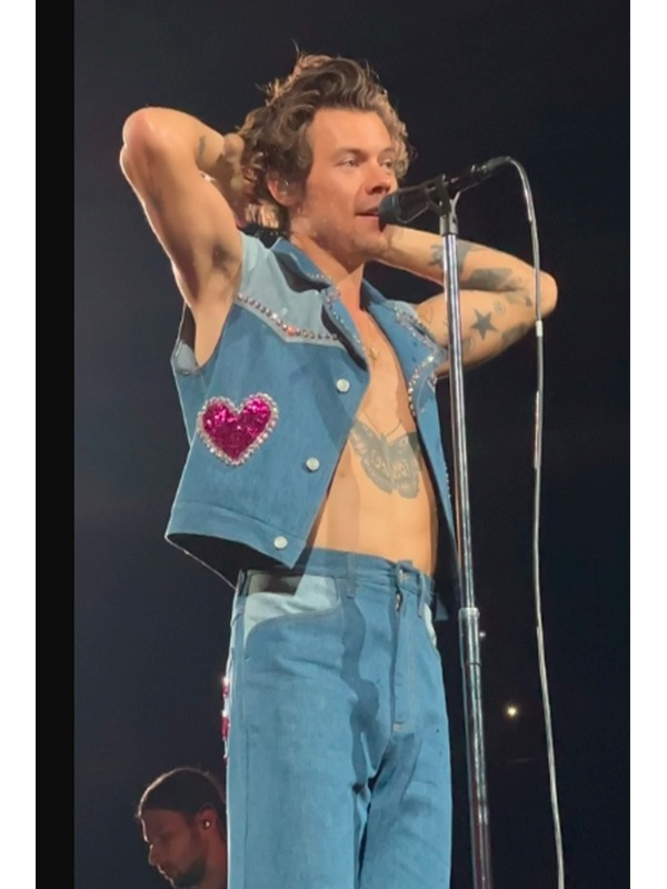 Harry Styles Love On Tour 2022 Denim Vest Harry Styles Love On Tour 2022 Denim Vest