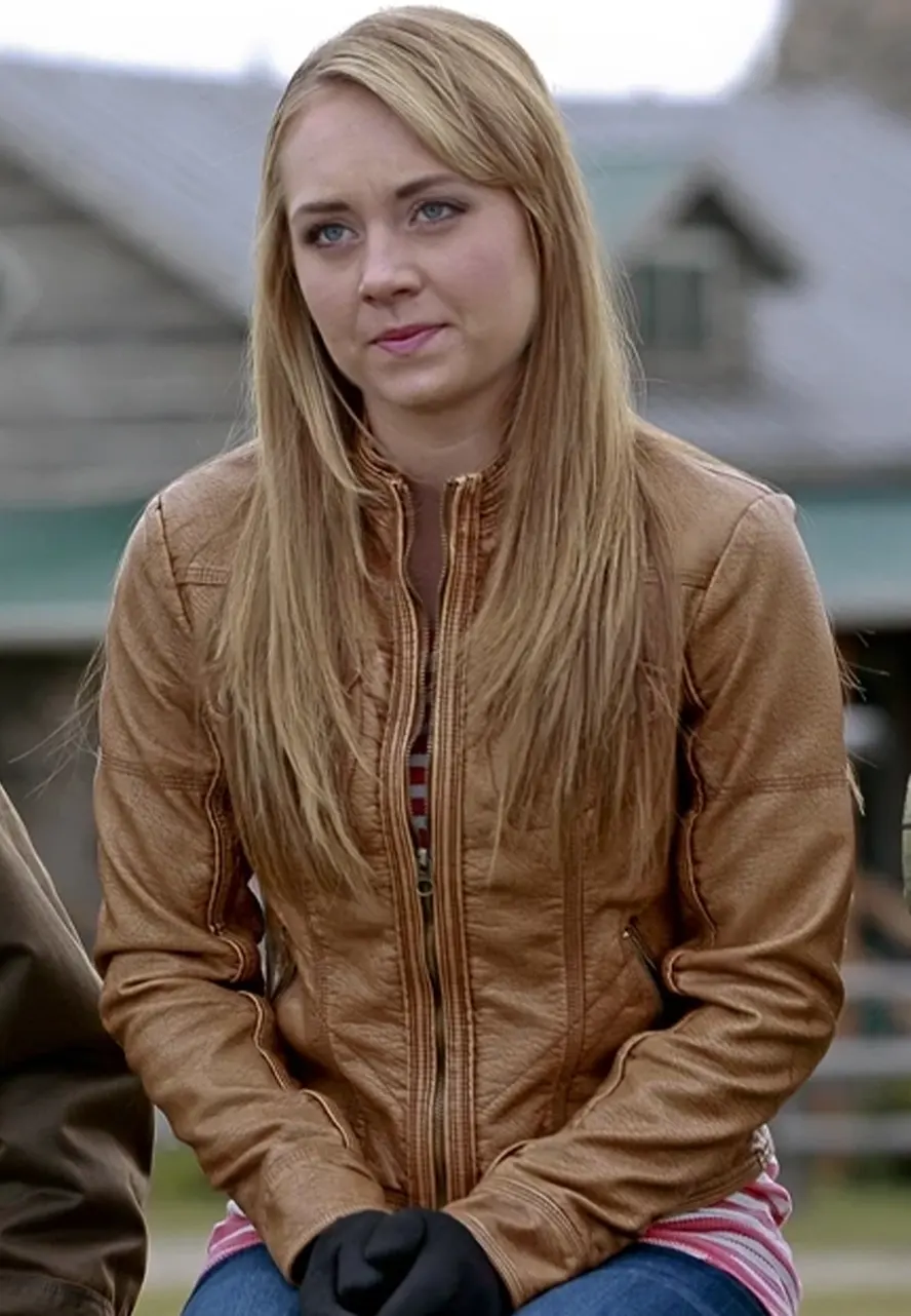 Amber Marshall Heartland Tan Brown Leather Jacket Amber Marshall Heartland Tan Brown Leather Jacket - Image 5
