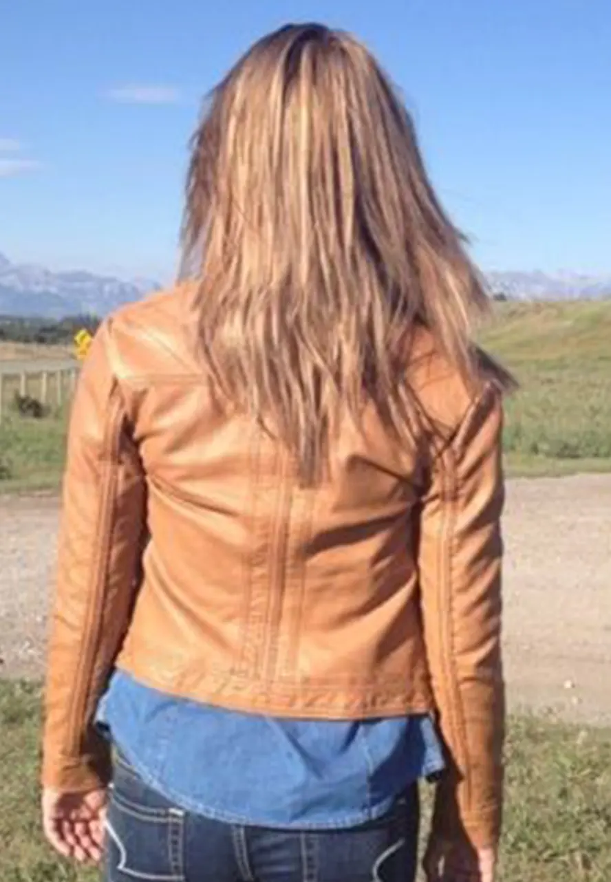Amber Marshall Heartland Tan Brown Leather Jacket Amber Marshall Heartland Tan Brown Leather Jacket - Image 2