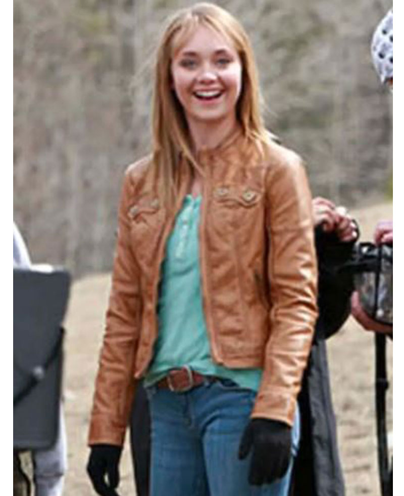 Amber Marshall Heartland Tan Brown Leather Jacket Amber Marshall Heartland Tan Brown Leather Jacket - Image 3