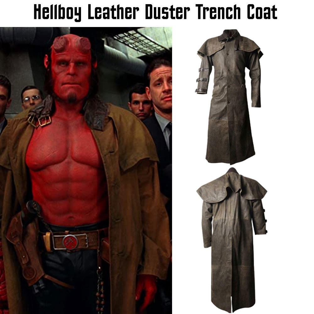 Hellboy Leather Duster Trench Coat Hellboy Leather Duster Trench Coat - Image 4